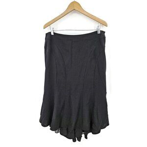 New Dana Buchman Black Flowy Skirt Womens 14 Layered Midi Plus Size